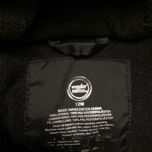 Wonder Nation Black Winter Coat _GUC - Picture 5 of 7